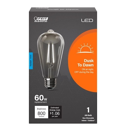 Feit Electric Feit ST19 E26 (Medium) LED Dusk to Dawn Bulb Daylight 60 Watt Equivalence 1 pk ST19C950CADFILD